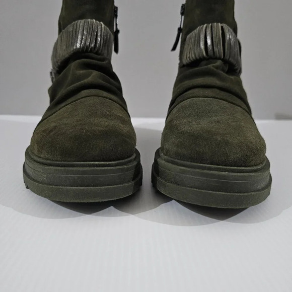 Miz Mooz Fanley Ankle Boot Womens EU 40 Forest Green Suede Slouchy Combat NEW - Picture 6 of 13